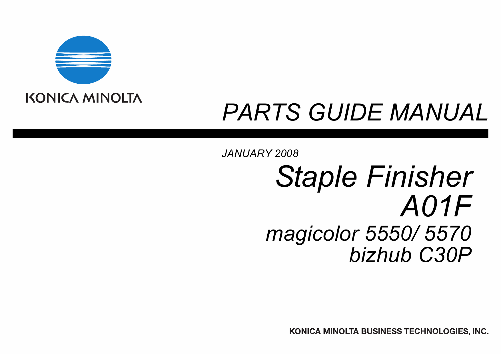 Konica-Minolta magicolor 5550 5570 C30P Staple-Finisher A01F Parts Manual-1